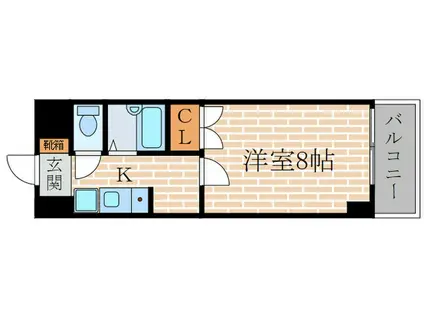 エスペランサ藤川(1K/3階)の間取り写真