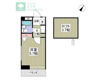 ローズアパートR-18(ワンルーム/1階)の間取り写真