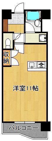 サンラビール小倉(ワンルーム/4階)の間取り写真