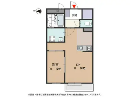 ENJYU(1DK/2階)の間取り写真