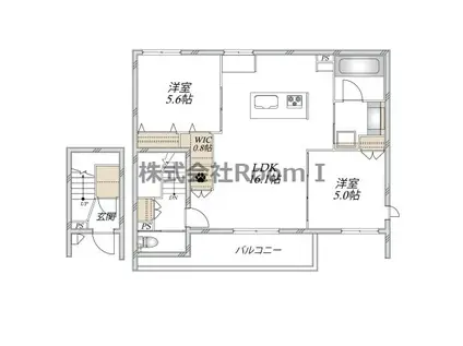 大阪市鶴見区横堤2丁目ヘーベル(2LDK/2階)の間取り写真