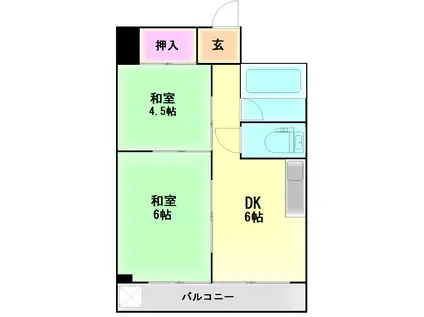サワーマンション(2DK/2階)の間取り写真