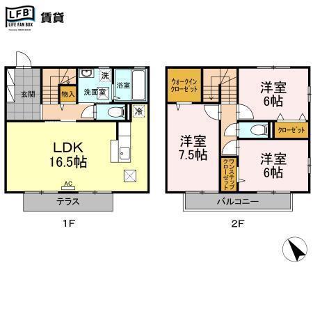 ペイサージュ(3LDK/1階)の間取り写真