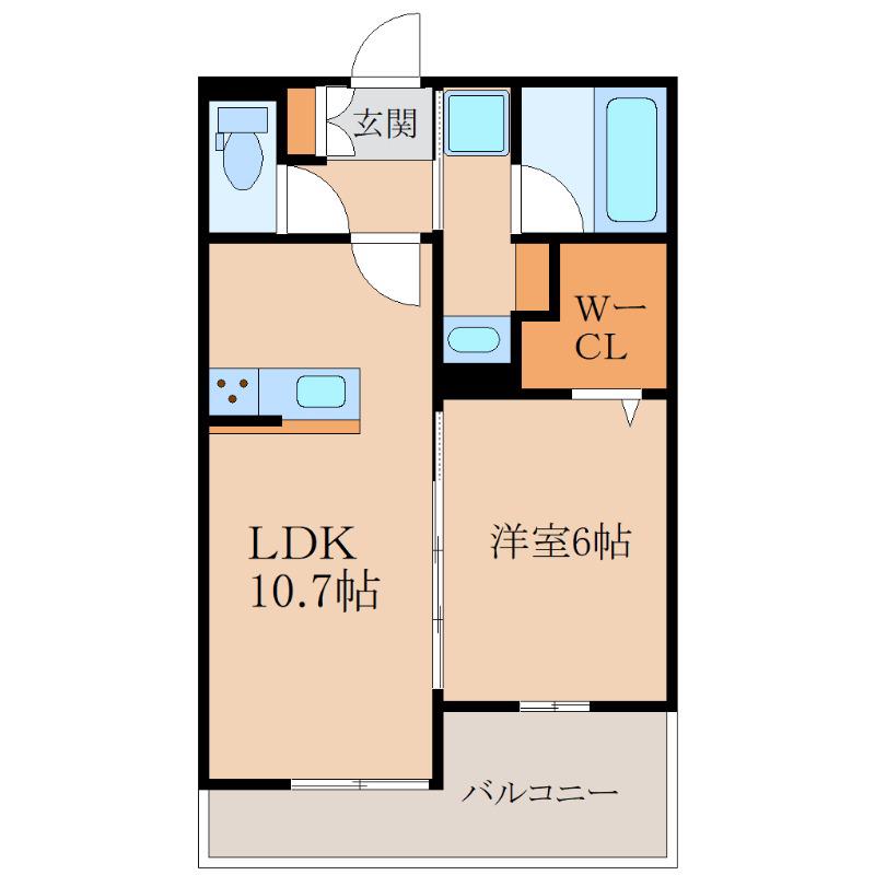 M&S RESIDENCE LIEN(1LDK/1階)の間取り写真