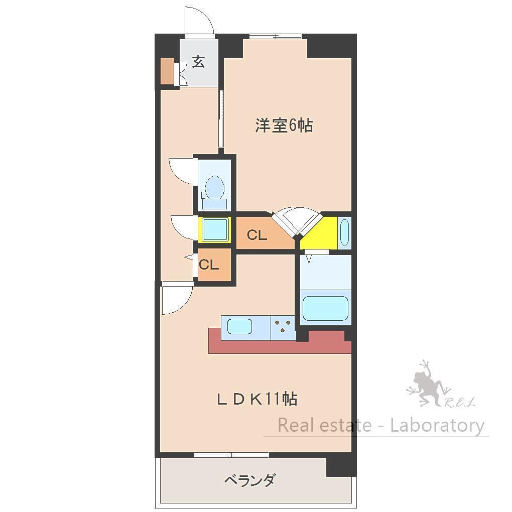 EXESS CITY(1LDK/2階)の間取り写真