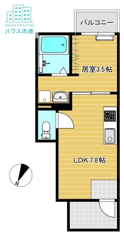 ルミエール(1LDK/1階)の間取り写真