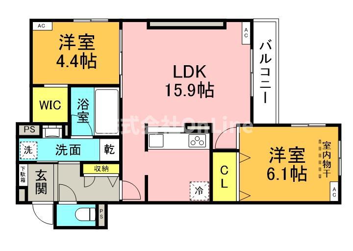 CLASHIST加美東(2LDK/2階)の間取り写真