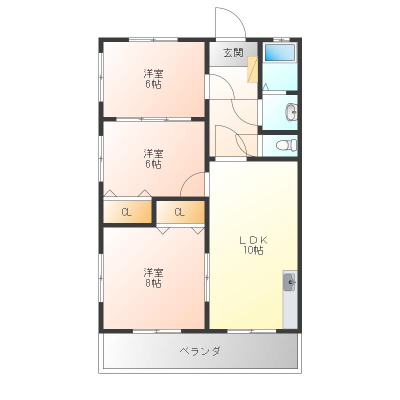 ハイムリベラル(3LDK/2階)の間取り写真