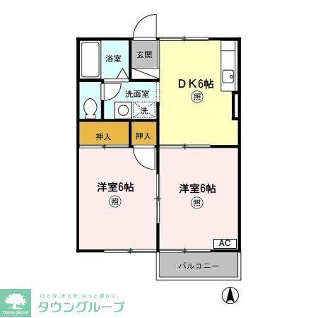 パストラル(2DK/2階)の間取り写真