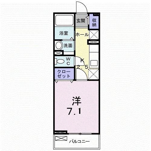 サンエスケーイワタII(1K/2階)の間取り写真