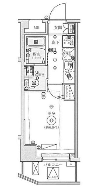 SS.ADVANCE横濱阪東橋EX(1K/6階)の間取り写真