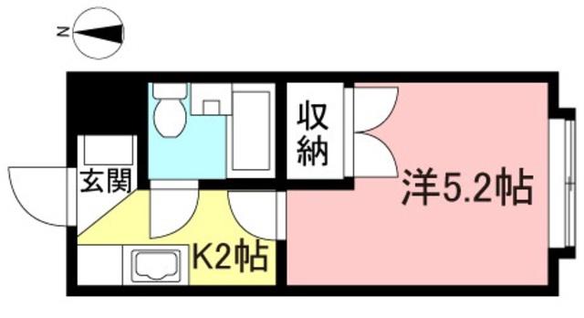 ヘリオス378谷保(1K/1階)の間取り写真