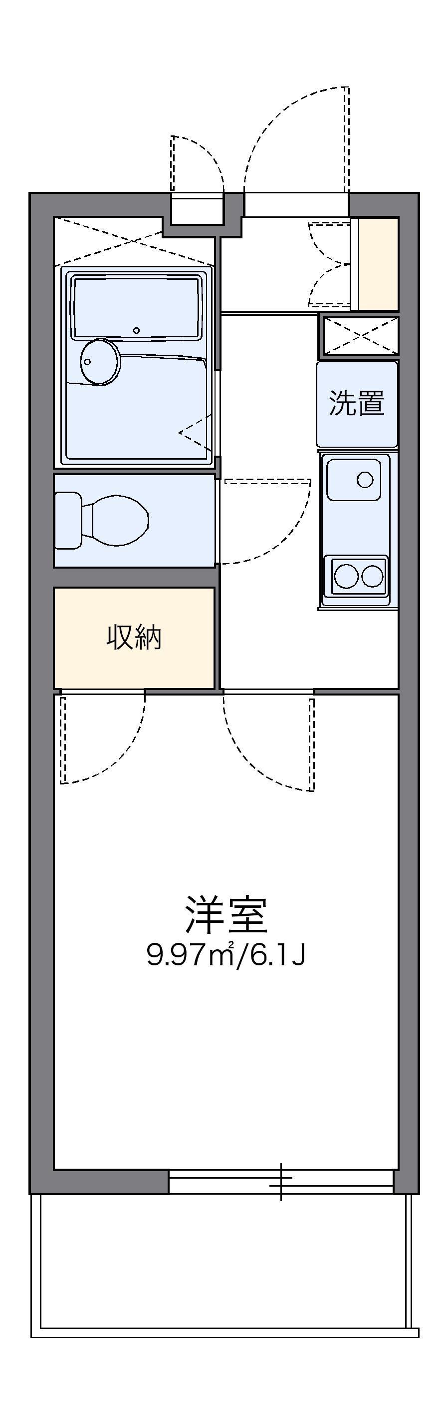 レオパレス平尾(1K/2階)の間取り写真