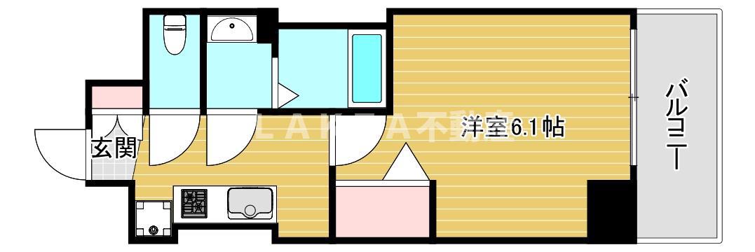 プレサンス九条グランデリーヴ(1K/8階)の間取り写真
