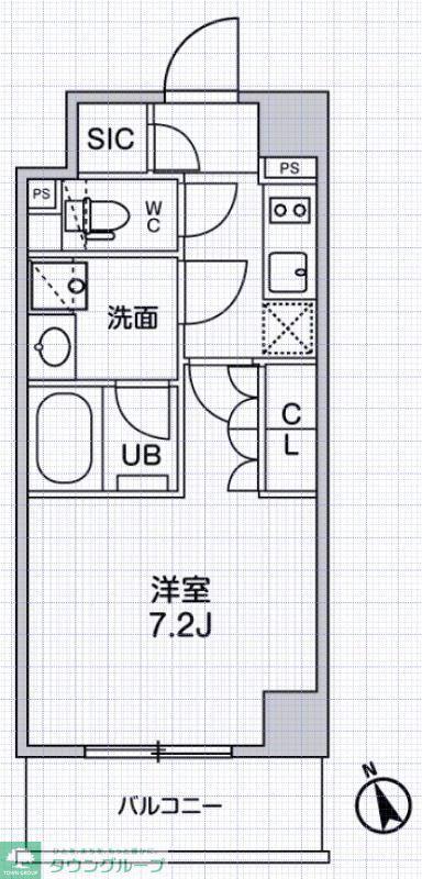 シーズンフラッツ本所吾妻橋(1K/6階)の間取り写真