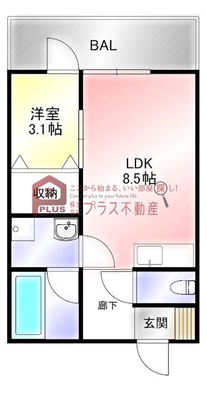 LINDY TONNO(1LDK/1階)の間取り写真