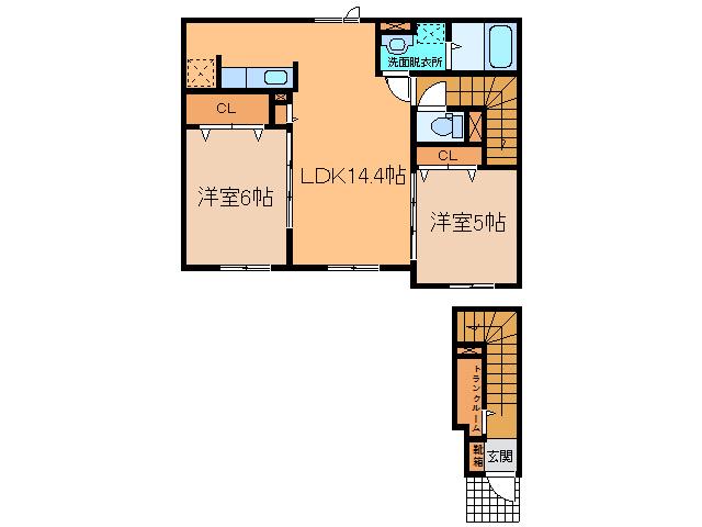 ワイズスクエア21(2LDK/2階)の間取り写真