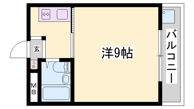 セントポーリア(1K/2階)の間取り写真