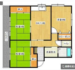 エステート重畠B(3DK/3階)の間取り写真