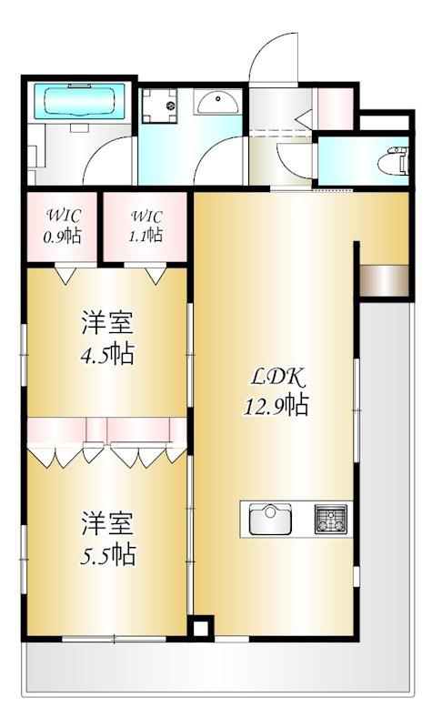 CITRUS RESIDENS 東棟(2LDK/2階)の間取り写真