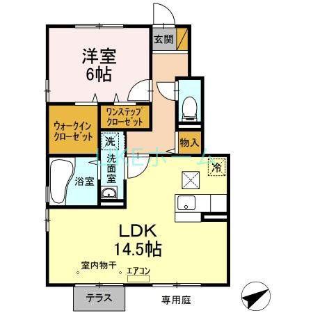 グランドソレイユI(1LDK/1階)の間取り写真