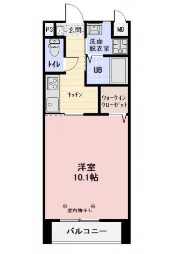 シャルムHATA(1K/1階)の間取り写真