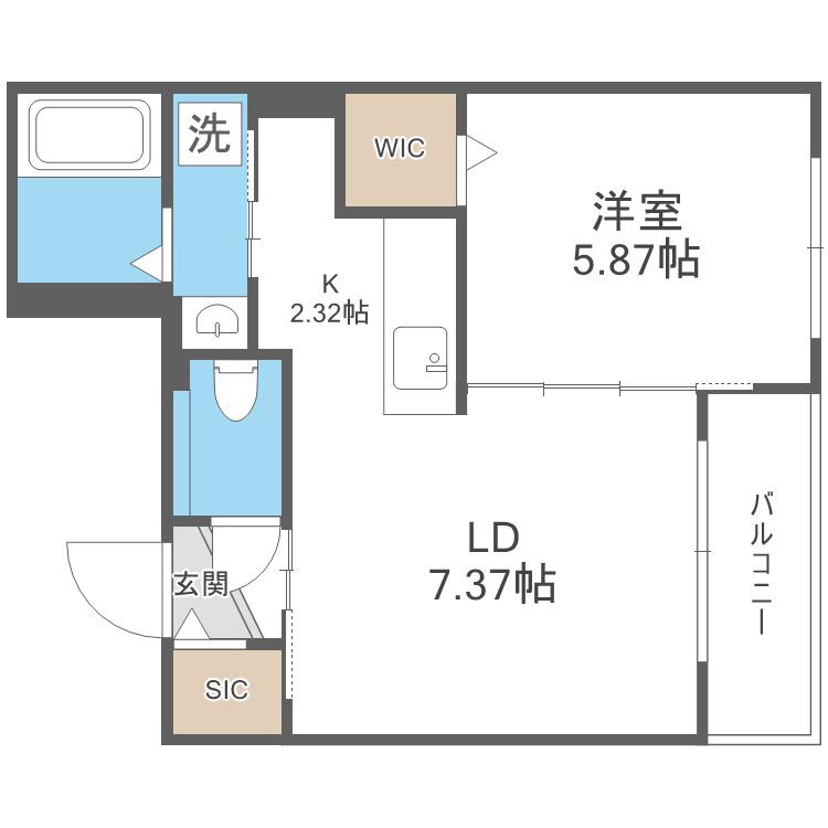 SーRESIDENCE西町(1LDK/4階)の間取り写真