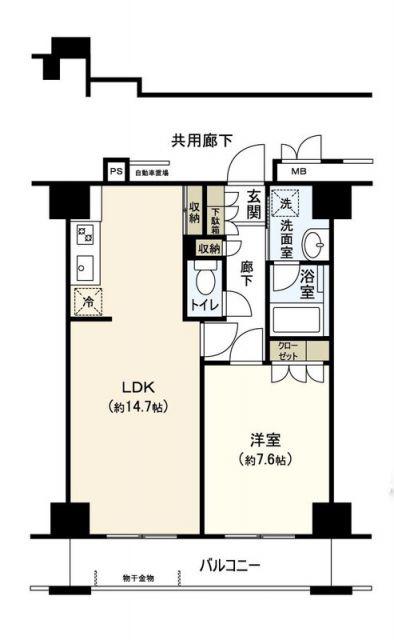 レジデンス仙台駅東(1LDK/13階)の間取り写真