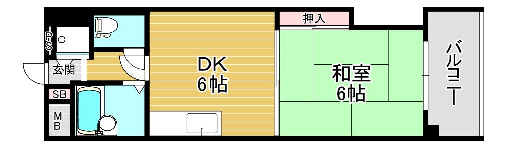 ふぁみゆ筒井(1DK/3階)の間取り写真