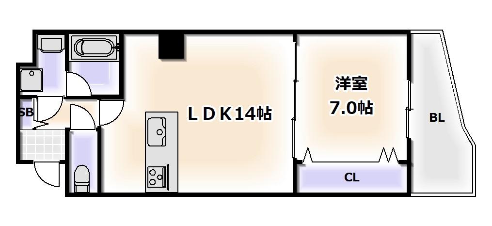 ザプレミアムアクア(1LDK/7階)の間取り写真