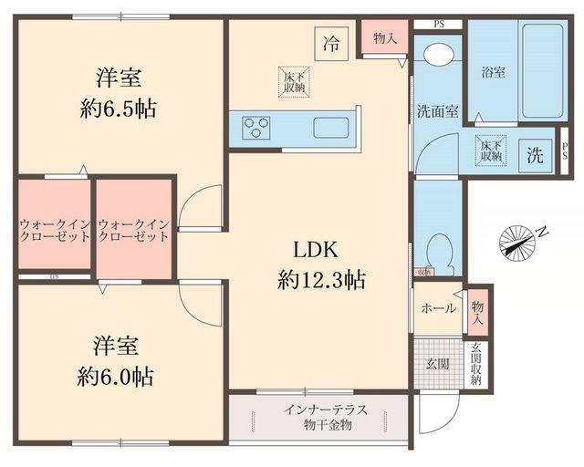 町田市森野四丁目 工事(2LDK/1階)の間取り写真
