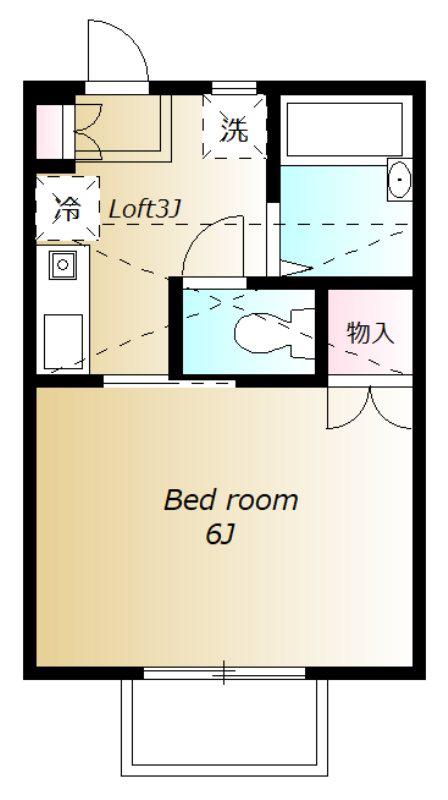 ジャンティ上石神井(1K/2階)の間取り写真