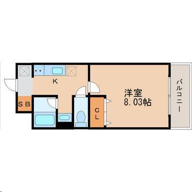 アスコット木ノ下(1K/2階)の間取り写真