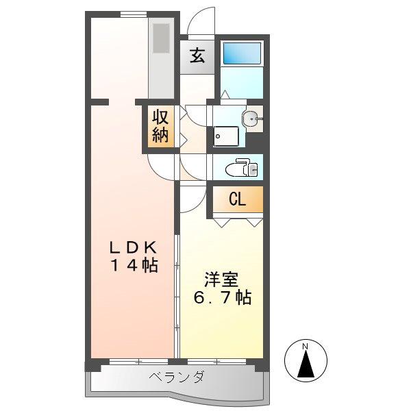 CREA名駅南(1LDK/1階)の間取り写真
