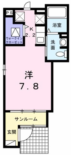 ドルミトリオ(1K/1階)の間取り写真