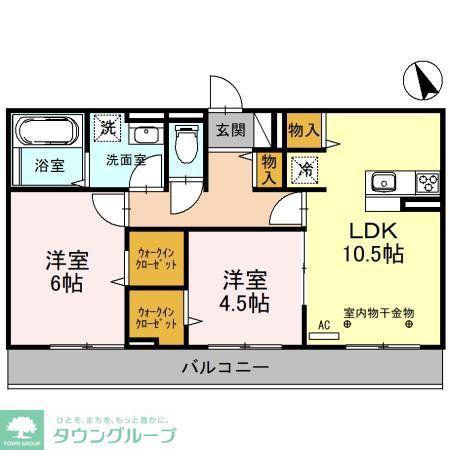 プランドール蒲生南町II(2LDK/2階)の間取り写真