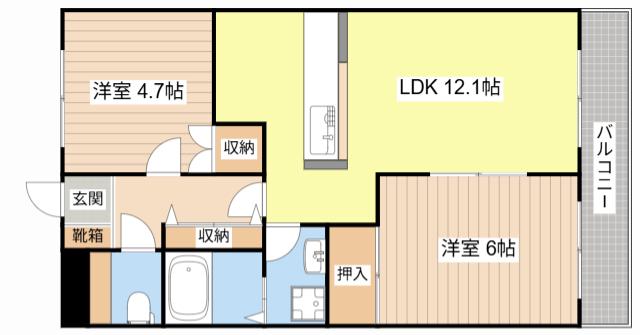ピュアフレンド(2LDK/1階)の間取り写真
