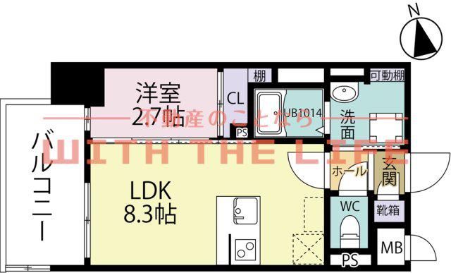 RESIDENCE花畑(1LDK/8階)の間取り写真
