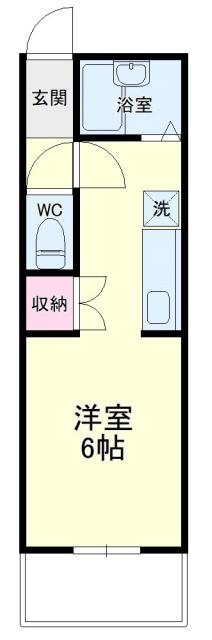 ラベンダータウン B棟(1K/2階)の間取り写真