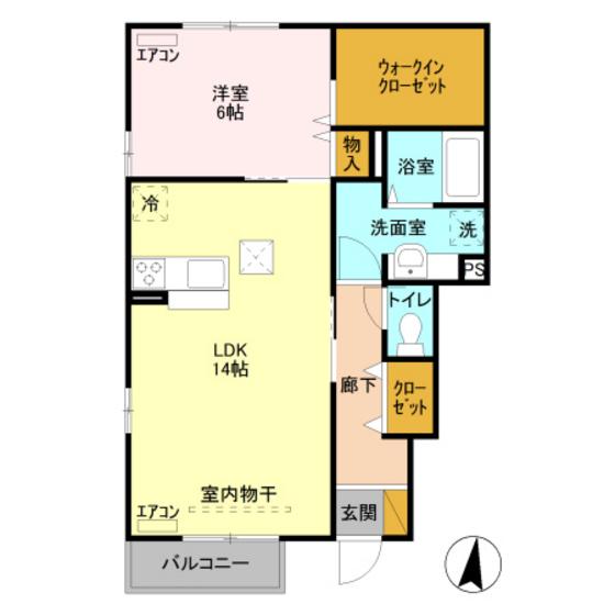 CLAIR(1LDK/1階)の間取り写真
