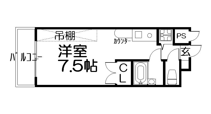 HAKUHO(1K/4階)の間取り写真