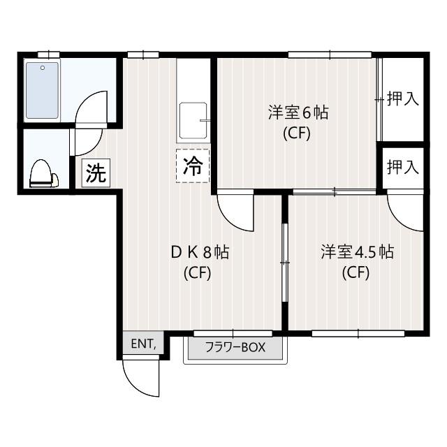 メゾンサニー(2DK/1階)の間取り写真