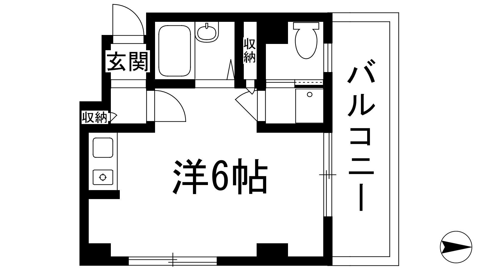 ルミエール逆瀬(ワンルーム/3階)の間取り写真