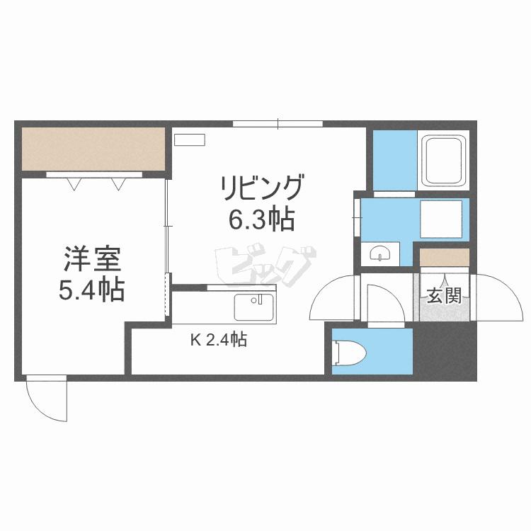 MS GARDEN豊平公園(1LDK/1階)の間取り写真