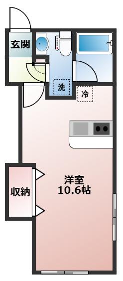 ディアコート(ワンルーム/1階)の間取り写真