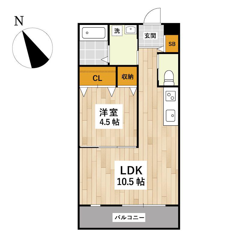 フォレストヒルズ B(1LDK/1階)の間取り写真