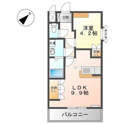 ヒールコートA&G(1LDK/1階)の間取り写真
