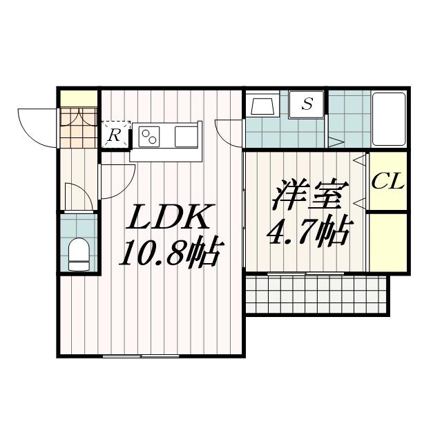 セミカ蘇我(1LDK/2階)の間取り写真