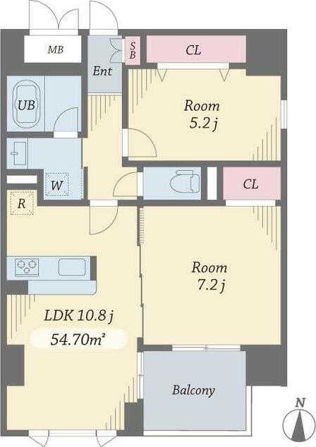 エルシノア住吉(2LDK/2階)の間取り写真