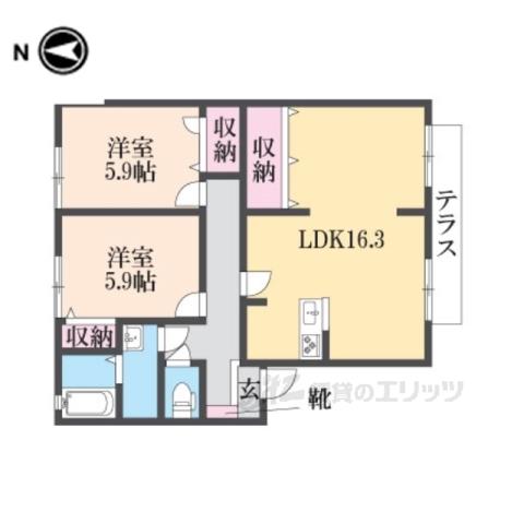 コートビレッジ(2LDK/1階)の間取り写真